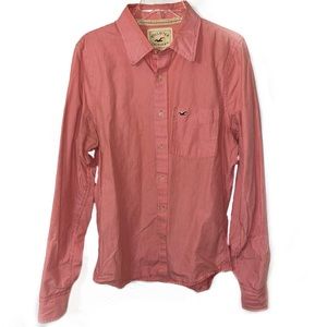 Hollister Orange Stripe Button Up Shirt